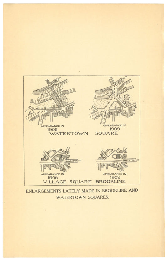 Enlargements in Watertown Square and Brookline Village, Massachusetts 1909