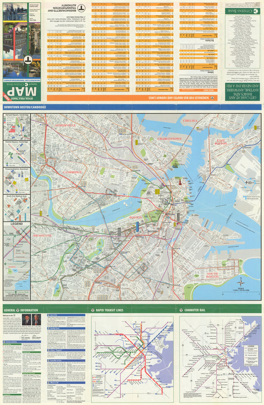 MBTA System Route Map 1996 (Side A)