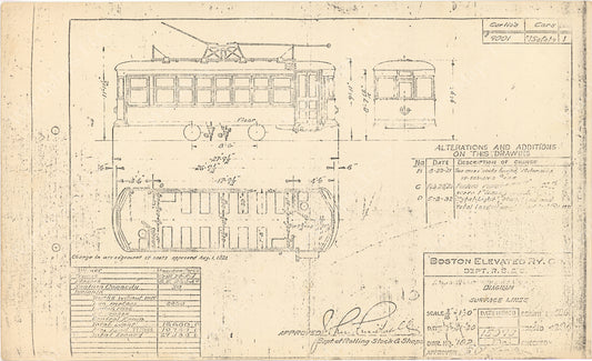 Vehicle Data Sheet 15093: Boston Elevated Railway Co. Safety Car #9001, 1921