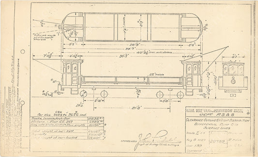 Vehicle Data Sheet 20789: MBTA Differential Dump Cars 1965