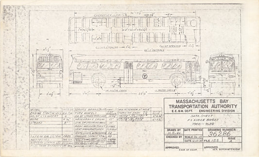 Vehicle Data Sheet 36286: MBTA Flxible Buses #7000-7039, 1970