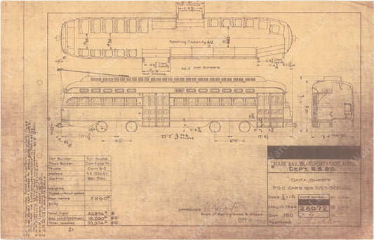 Vehicle Data Sheet 28072: MBTA PCC Cars #3197-3221, 1964 V2