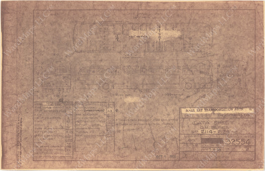 Vehicle Data Sheet 32554: MBTA GM Buses #2114-2129, 1968