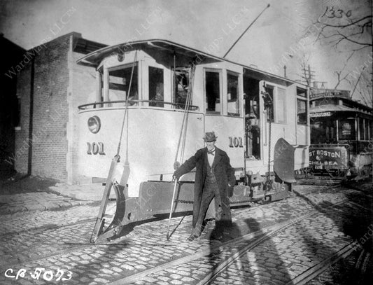Boston Elevated Railway Co. Snow Plow #101 Circa 1900