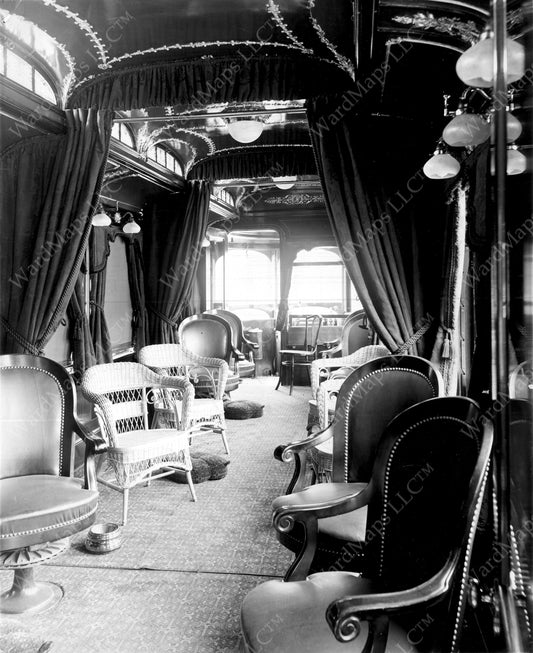 Boston Elevated Railway Co. Parlor Car #101 Interior Circa 1905