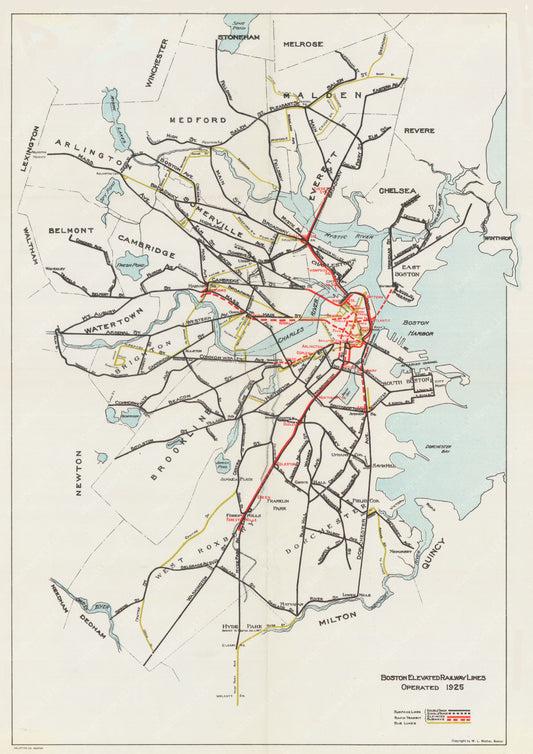 Boston Elevated Railway Lines 1925