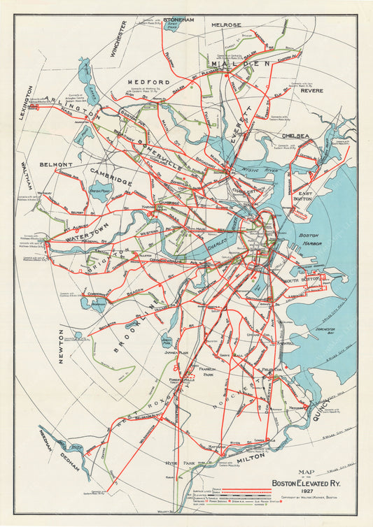 Boston Elevated Railway Lines 1927