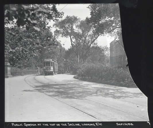 Streetcar at Top of the Public Garden Incline September 16, 1913