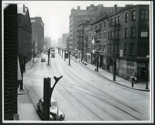 Commercial Street with Remnants of the Atlantic Avenue Elevated Circa 1945