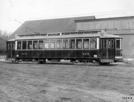 Boston Elevated Railway Co. Semi-convertible Streetcar #5375 1914