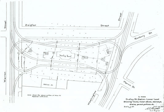 Dudley Street Terminal Street-level Plan April 29, 1910