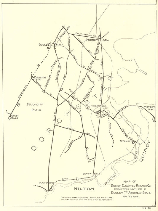 Boston Elevated Railway Co. Surface Tracks Southeast of Dudley and Andrew Stations 1918