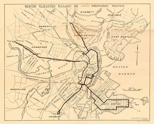 Proposed Rapid Transit Routes for Boston, Massachusetts 1897