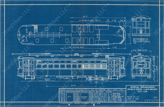 MTA Type 5 Streetcar Specifications, 1948