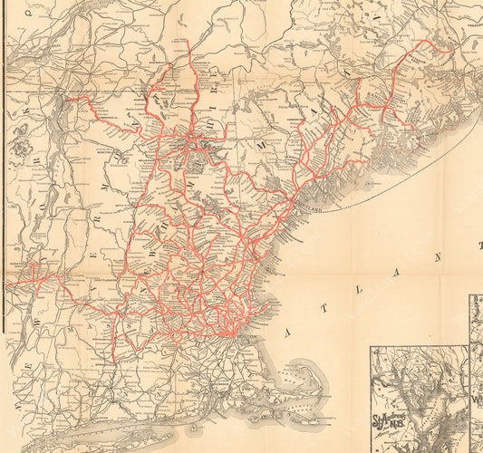 Boston & Maine Railroad System Map 1901