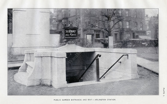 BTD Annual Report 1921 Plate 02: Arlington Station, Public Garden Entrance