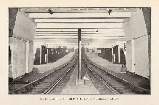 BTD Annual Report 1925 Plate 05: Maverick Station Streetcar Platforms