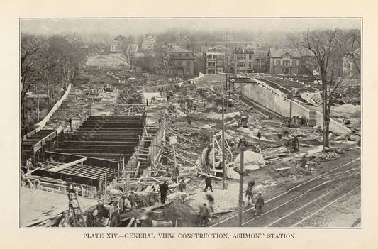 BTD Annual Report 1927 Plate 14: Ashmont Station Construction