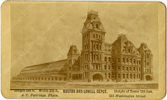 Boston & Lowell Railroad Passenger Terminal, Boston, Massachusetts Circa 1875