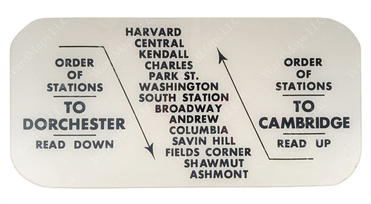MTA “Blue Bird” Order of Stations Sign 1962