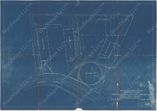 Copps Hill Wharf Electric Freight Station Property Plan, Boston, Massachusetts 1916