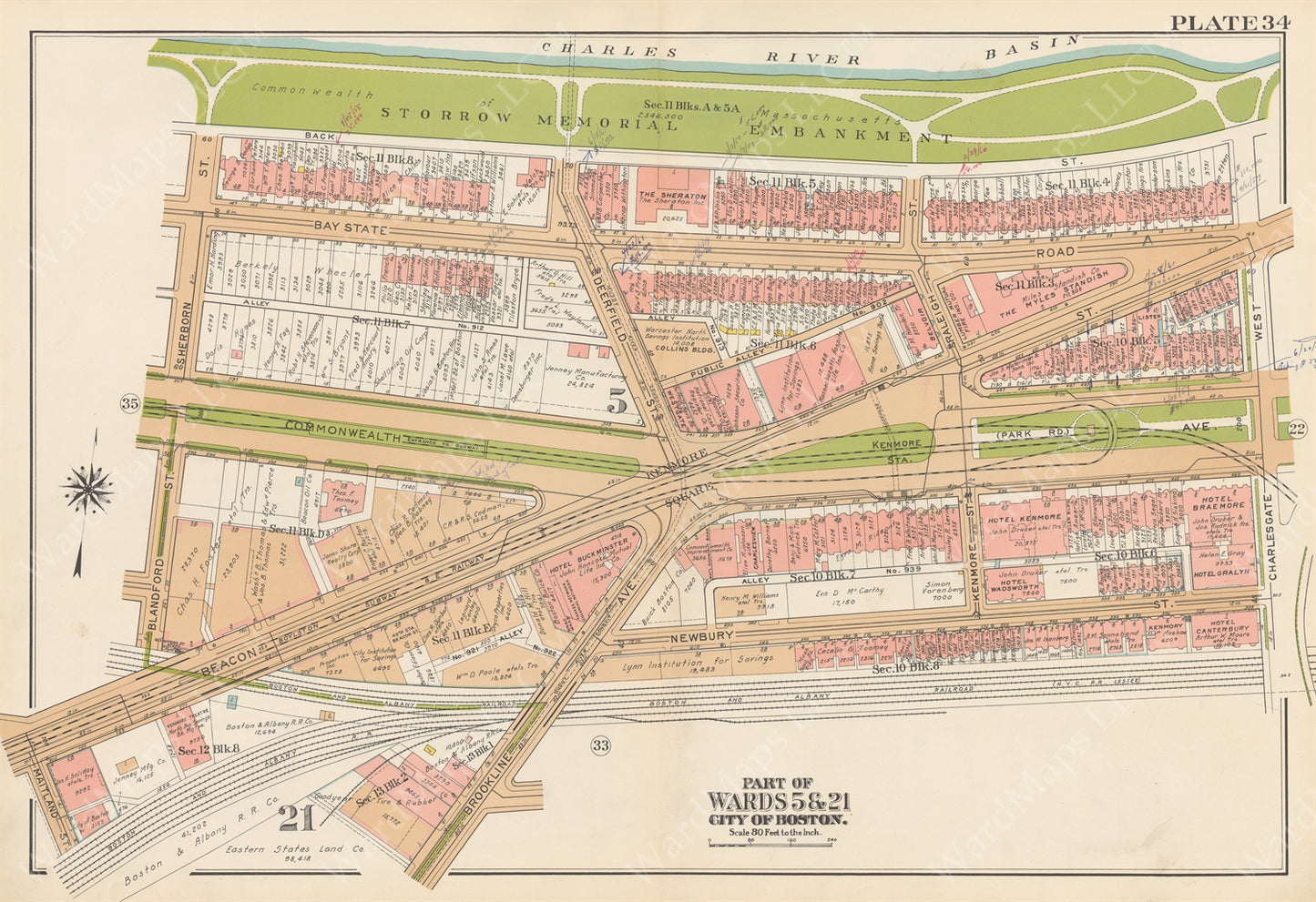 Boston, Massachusetts 1938 Plate 34: Kenmore Square