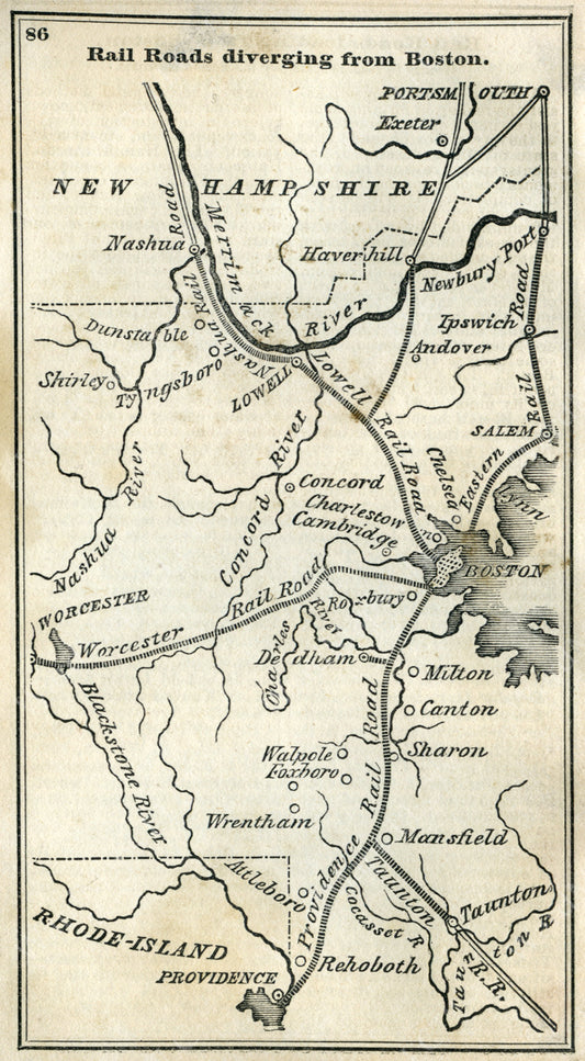 Railroads Diverging from Boston 1840