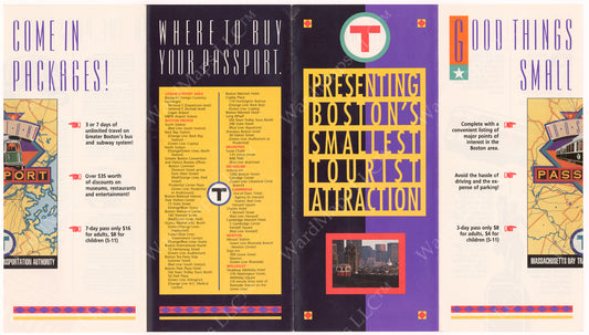 MBTA “Boston Passport” Brochure (Side A) 1989
