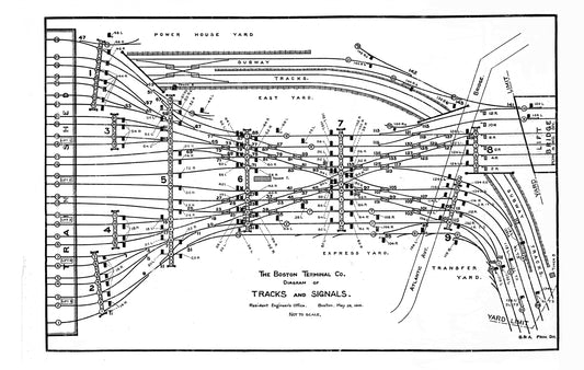 Boston Terminal Co. Diagram of Tracks and Signals, South Station, Boston, Massachusetts, May 28, 1905