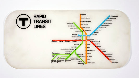 Rapid Transit Lines Map from Red Line “Blue Bird” Cars, Mid-1970s