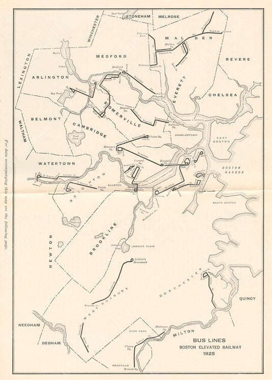 Boston Elevated Railway Company's Earliest Bus Routes 1925