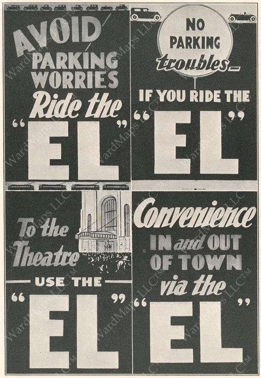 Boston "Ride the EL" Print Advertisements 1930
