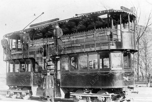 West End Street Railway Co. Double-deck Streetcar Circa 1891