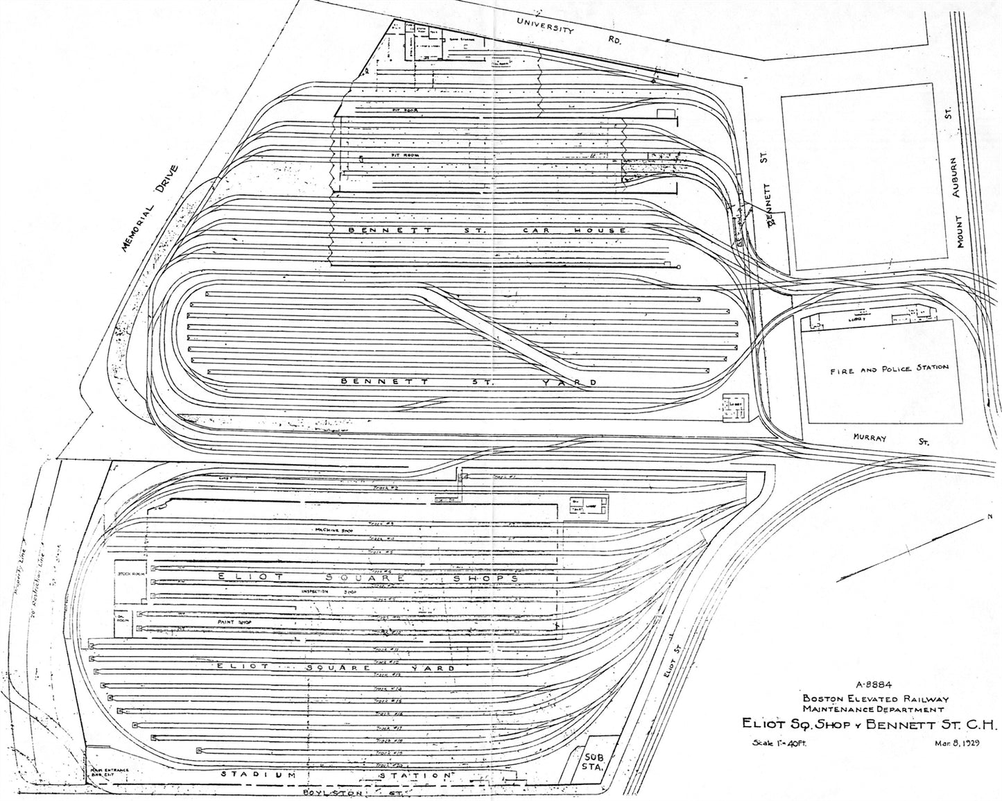 Mapping Bennett-Eliot Facilities, Cambridge, Massachusetts 1929