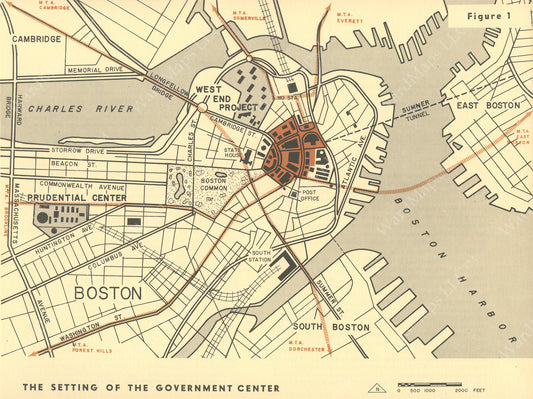 Locating the Government Center Project, Boston, Massachusetts 1959