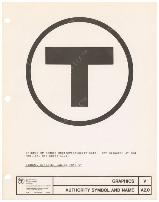 MBTA Symbol Master Sheet 1966
