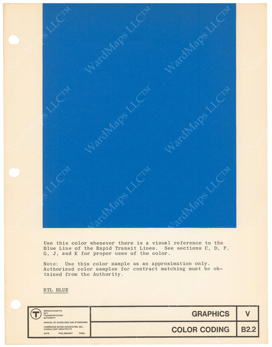 MBTA Colors Master Sheet 1966: Blue