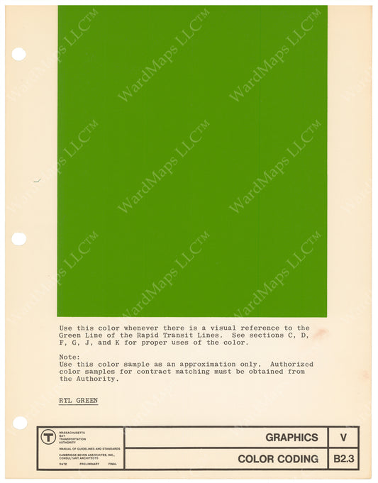 MBTA Colors Master Sheet 1966: Green