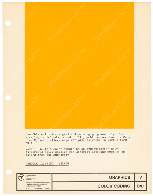 MBTA Colors Master Sheet 1966: Yellow-Orange