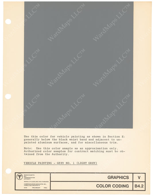 MBTA Colors Master Sheet 1966: Light Gray