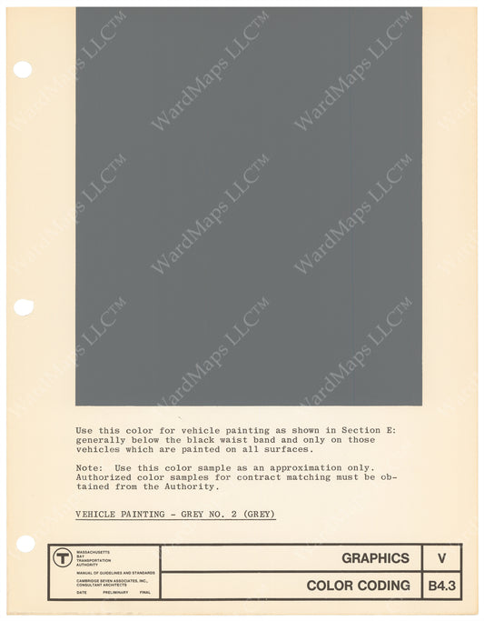 MBTA Colors Master Sheet 1966: Dark Gray