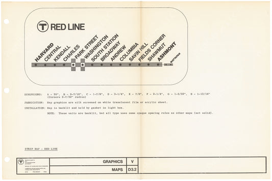MBTA Line Map Master Sheet 1966: Red Line