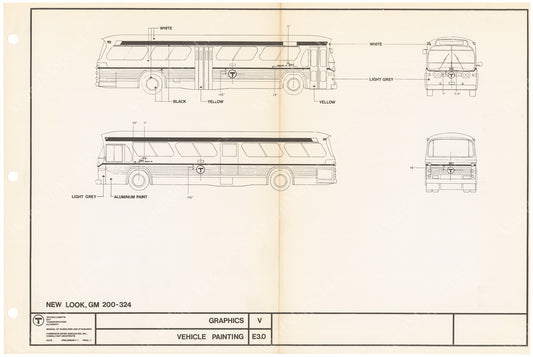 MBTA Vehicle Painting Diagrams for Buses 1966