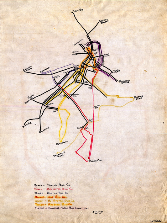 Boston’s Jitney Routes August 22, 1919