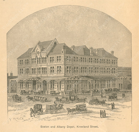 Boston & Albany Railroad Kneeland Street Depot, Boston 1889