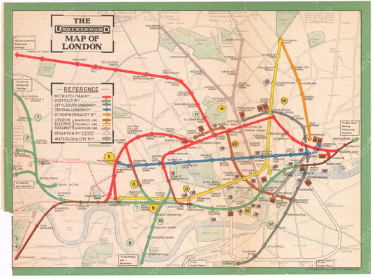 UERL London Underground Map 1911