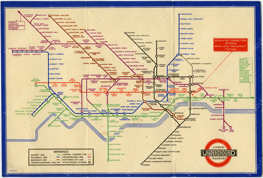 London Underground Railway Map Number 1, 1935