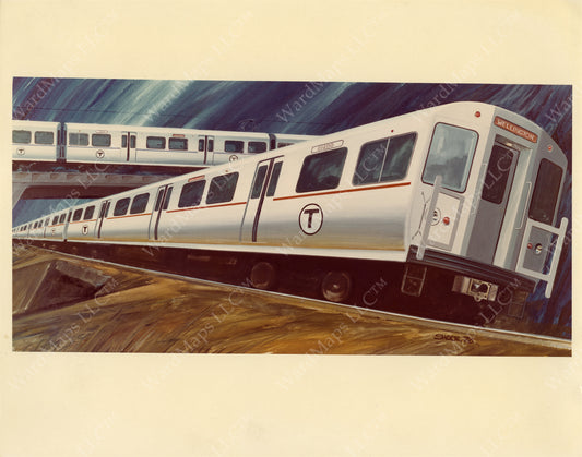 Proposed MBTA Blue and Orange Line Car Rendering Circa 1976