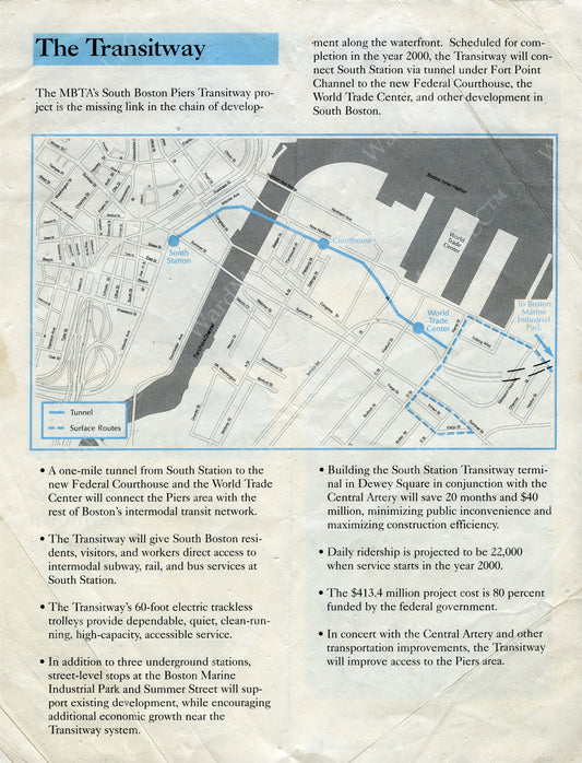 South Boston Transitway Pamphlet (Side B) Late 1980s