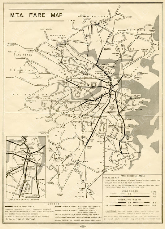 MTA Fare Map 1949